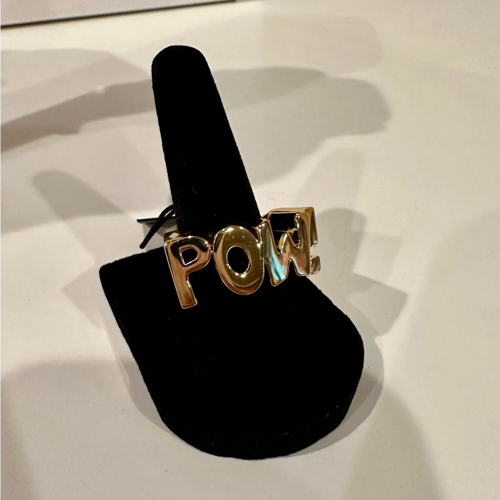 nOir Jewelry 18k Gold Plated DC 'POW' Statement Ring - RARE
